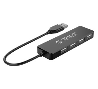 ORICO USB hub FL01, 4x θυρών, USB 2.0, 480Mbps, USB σύνδεση, μαύρο ORICO USB hub FL01, 4x θυρών, USB 2.0, 480Mbps, USB σύνδεση, μαύρο