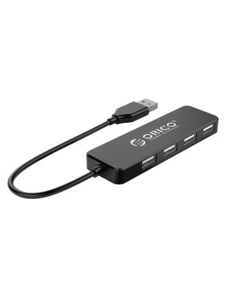 ORICO USB hub FL01, 4x θυρών, USB 2.0, 480Mbps, USB σύνδεση, μαύρο