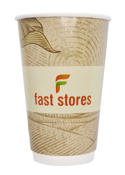 FAST STORES χάρτινα ποτήρια καφέ, 16oz, χωρίς καπάκι, 20τμχ