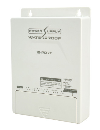 FOLKSAFE τροφοδοτικό συστημάτων CCTV FS-DC121608W, 16 εξόδων, 12V/8A, αδιάβροχο IP65