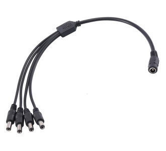 FOLKSAFE splitter DC1F4M, 1 θηλυκό σε 4 αρσενικά, 5.5x2.1mm, 4τμχ