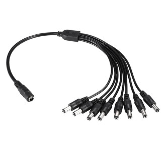 FOLKSAFE splitter DC1F8M, 1 θηλυκό σε 8 αρσενικά, 5.5x2.1mm, 4τμχ