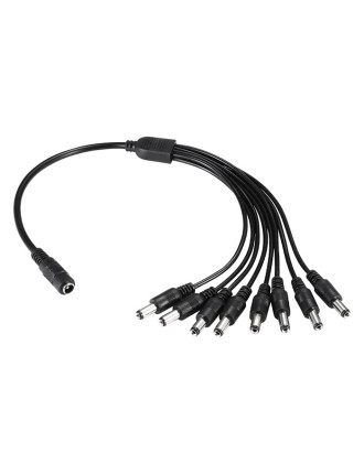 FOLKSAFE splitter DC1F8M, 1 θηλυκό σε 8 αρσενικά, 5.5x2.1mm, 4τμχ