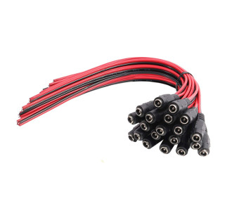 FOLKSAFE καλώδιο FS-DCPIGTAIL-F με θηλυκό βύσμα 5.5x2.1mm, 10τμχ