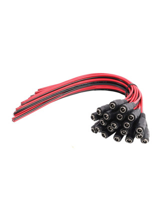 FOLKSAFE καλώδιο FS-DCPIGTAIL-F με θηλυκό βύσμα 5.5x2.1mm, 10τμχ