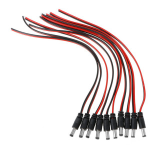 FOLKSAFE καλώδιο FS-DCPIGTAIL-M με αρσενικό βύσμα 5.5x2.1mm, 10τμχ