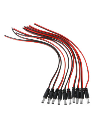 FOLKSAFE καλώδιο FS-DCPIGTAIL-M με αρσενικό βύσμα 5.5x2.1mm, 10τμχ