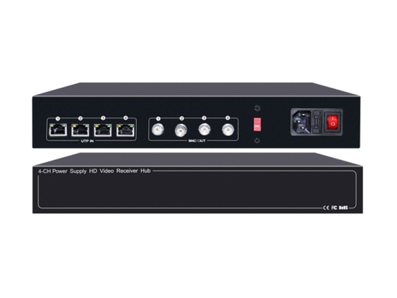 FOLKSAFE video and power receiver hub FS-HD4604VPS12, 4 channel