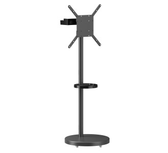 BRATECK βάση τηλεόρασης δαπέδου FS38-44TWE, 32-65", έως 50kg, με 2x ράφια, ροδάκια, μαύρη