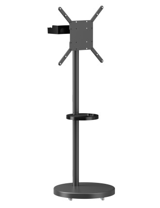 BRATECK βάση τηλεόρασης δαπέδου FS38-44TWE, 32-65", έως 50kg, με 2x ράφια, ροδάκια, μαύρη