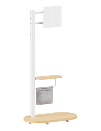 BRATECK βάση τηλεόρασης δαπέδου FS54-22T-02W, 17-43", έως 15kg, με ράφι & ροδάκια