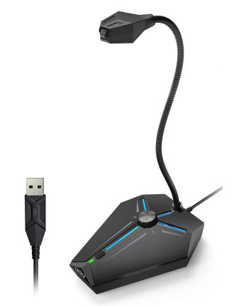 CMTECK επιτραπέζιο μικρόφωνο G006Plus με εύκαμπτο βραχίονα, omnidirectional, USB, μαύρο