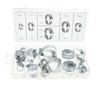 GEKO σετ μεταλλικοί σφιγκτήρες λάστιχων G02812, διάφορα μεγέθη, 26τμχ GEKO σετ μεταλλικοί σφιγκτήρες λάστιχων G02812, διάφορα μεγέθη, 26τμχ