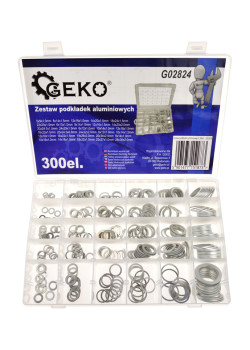 GEKO σετ αλουμινένιες ροδέλες G02824, διάφορα μεγέθη, 300τμχ