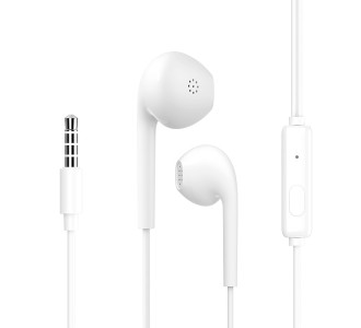 CELEBRAT earphones με μικρόφωνο G12, 3.5mm σύνδεση, Φ14.2mm, 1.2m, λευκό