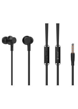 CELEBRAT earphones με μικρόφωνο G19, 3.5mm σύνδεση, Φ10mm, 1.2m, μαύρα