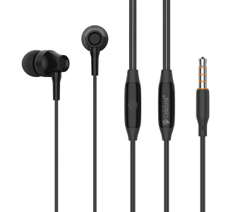 CELEBRAT earphones με μικρόφωνο G25, 3.5mm σύνδεση, Φ10mm, 1.2m, μαύρα