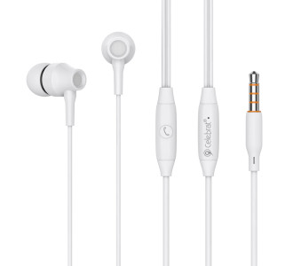 CELEBRAT earphones με μικρόφωνο G25, 3.5mm σύνδεση, Φ10mm, 1.2m, λευκά