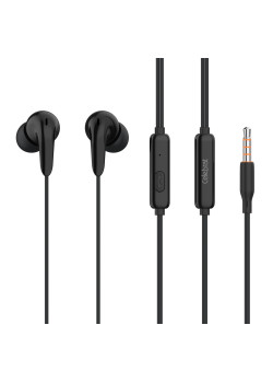 CELEBRAT earphones με μικρόφωνο G26, 3.5mm σύνδεση, Φ10mm, 1.2m, μαύρα