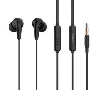 CELEBRAT earphones με μικρόφωνο G26, 3.5mm σύνδεση, Φ10mm, 1.2m, μαύρα