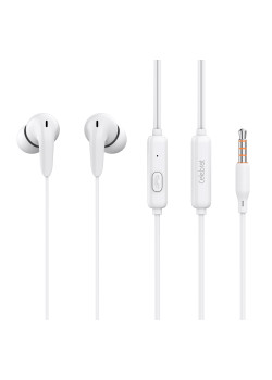 CELEBRAT earphones με μικρόφωνο G26, 3.5mm σύνδεση, Φ10mm, 1.2m, λευκά