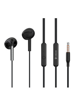 CELEBRAT earphones με μικρόφωνο G28, 3.5mm σύνδεση, Φ10mm, 1.2m, μαύρα