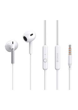 CELEBRAT earphones με μικρόφωνο G28, 3.5mm σύνδεση, Φ10mm, 1.2m, λευκά