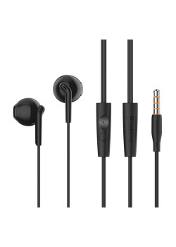 CELEBRAT earphones με μικρόφωνο G34, 3.5mm σύνδεση, 14mm, 1.2m, μαύρα