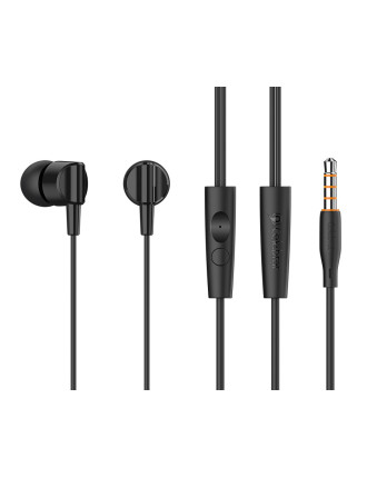 CELEBRAT earphones με μικρόφωνο G35, 3.5mm σύνδεση, 10mm, 1.2m, μαύρα