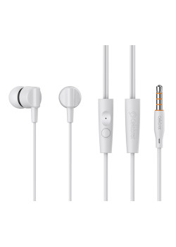 CELEBRAT earphones με μικρόφωνο G35, 3.5mm σύνδεση, 10mm, 1.2m, λευκά