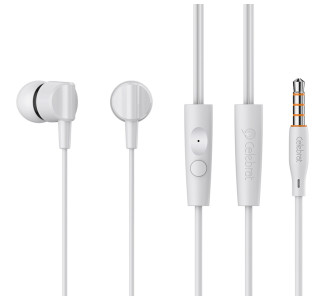 CELEBRAT earphones με μικρόφωνο G35, 3.5mm σύνδεση, 10mm, 1.2m, λευκά