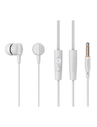 CELEBRAT earphones με μικρόφωνο G35, 3.5mm σύνδεση, 10mm, 1.2m, λευκά