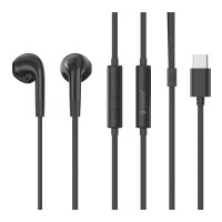 CELEBRAT earphones με μικρόφωνο G39, USB-C σύνδεση, 14mm, 1.2m, μαύρα
