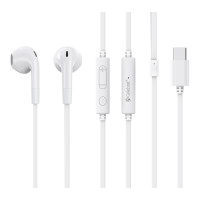 CELEBRAT earphones με μικρόφωνο G39, USB-C σύνδεση, 14mm, 1.2m, λευκά