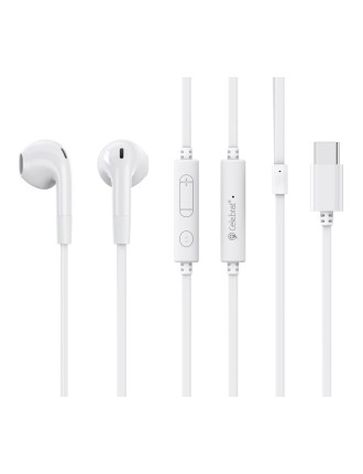 CELEBRAT earphones με μικρόφωνο G39, USB-C σύνδεση, 14mm, 1.2m, λευκά CELEBRAT earphones με μικρόφωνο G39, USB-C σύνδεση, 14mm, 1.2m, λευκά