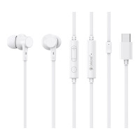 CELEBRAT earphones με μικρόφωνο G40, USB-C σύνδεση, 10mm, 1.2m, λευκά