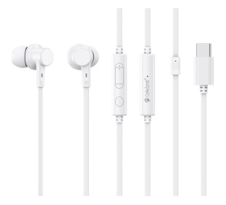 CELEBRAT earphones με μικρόφωνο G40, USB-C σύνδεση, 10mm, 1.2m, λευκά CELEBRAT earphones με μικρόφωνο G40, USB-C σύνδεση, 10mm, 1.2m, λευκά
