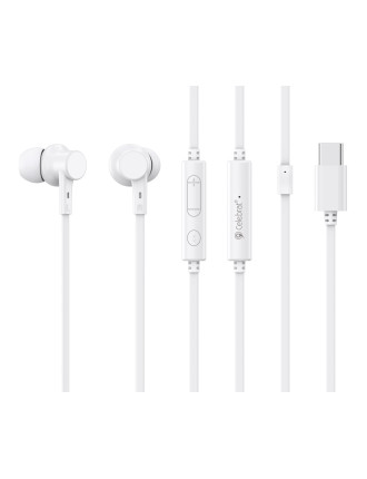 CELEBRAT earphones με μικρόφωνο G40, USB-C σύνδεση, 10mm, 1.2m, λευκά CELEBRAT earphones με μικρόφωνο G40, USB-C σύνδεση, 10mm, 1.2m, λευκά