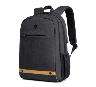 GOLDEN WOLF τσάντα πλάτης GB00375 με θήκη laptop 15.6", 19L, USB, μαύρη