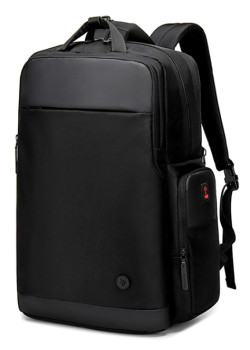 GOLDEN WOLF τσάντα πλάτης GB00397-BK με θήκη laptop 15.6", USB, μαύρη