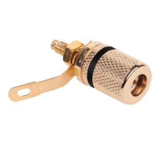 Βύσμα μπανάνα GNI0206A, θηλυκό, επιχρυσωμένο, μαύρο