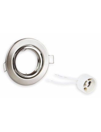 POWERTECH μεταλλικό πλαίσιο spot & ντουί GU10-003, χωνευτό, 81x31.5mm