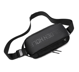 GOLDEN WOLF τσάντα μέσης GXB00131, αδιάβροχη, μαύρη