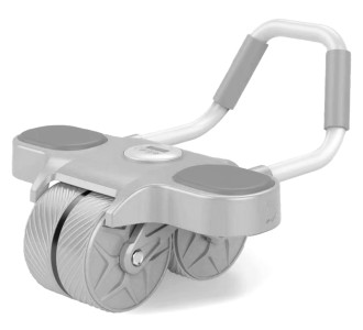 Ρόδα κοιλιακών GYM-0026 με ματ & χρονόμετρο, αντιολισθητικές λαβές, γκρι Ρόδα κοιλιακών GYM-0026 με ματ & χρονόμετρο, αντιολισθητικές λαβές, γκρι