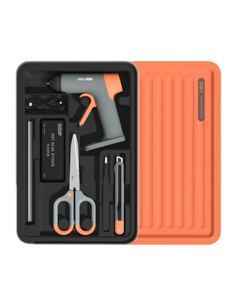 DELI σετ εργαλείων με πιστόλι θερμοκόλλησης H1001-C, 7τμχ