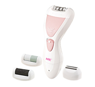 HTC αποτριχωτική μηχανή HL-026, 4 σε 1, επαναφορτιζόμενη, αδιάβροχη, ροζ