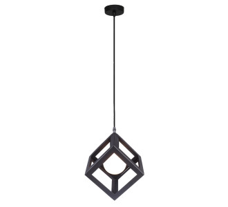 POWERTECH φωτιστικό οροφής HLL-0011, E27, 16x16x16cm, μεταλλικό, μαύρο