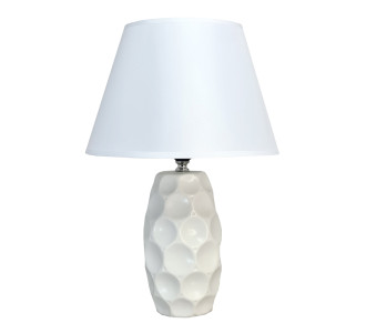 POWERTECH επιτραπέζιο φωτιστικό HLL-0133, E27 κεραμική βάση, λευκό