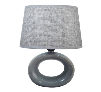 POWERTECH επιτραπέζιο φωτιστικό HLL-0136, E27, κεραμική βάση, γκρι