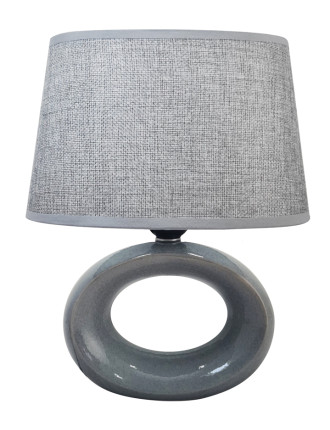 POWERTECH επιτραπέζιο φωτιστικό HLL-0136, E27, κεραμική βάση, γκρι